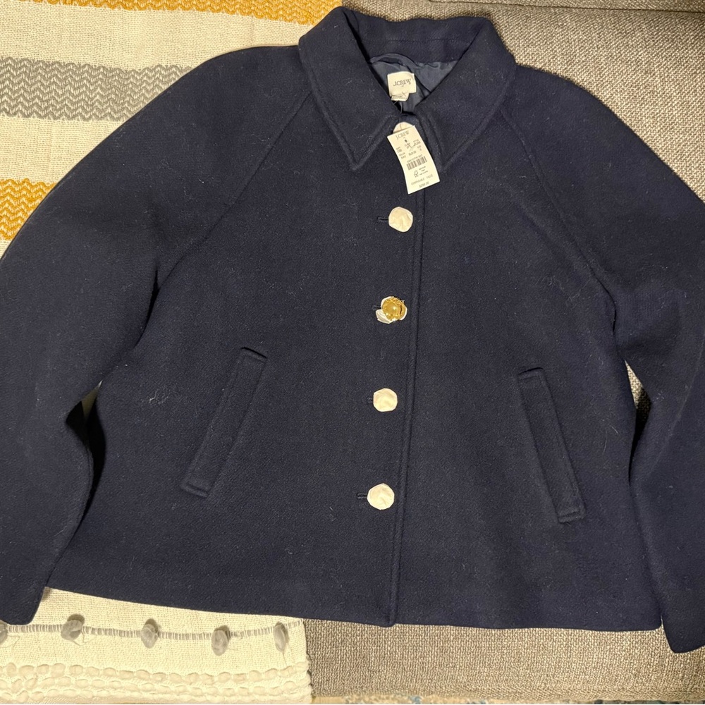 J. Crew Navy Pea Coat with Gold Buttons